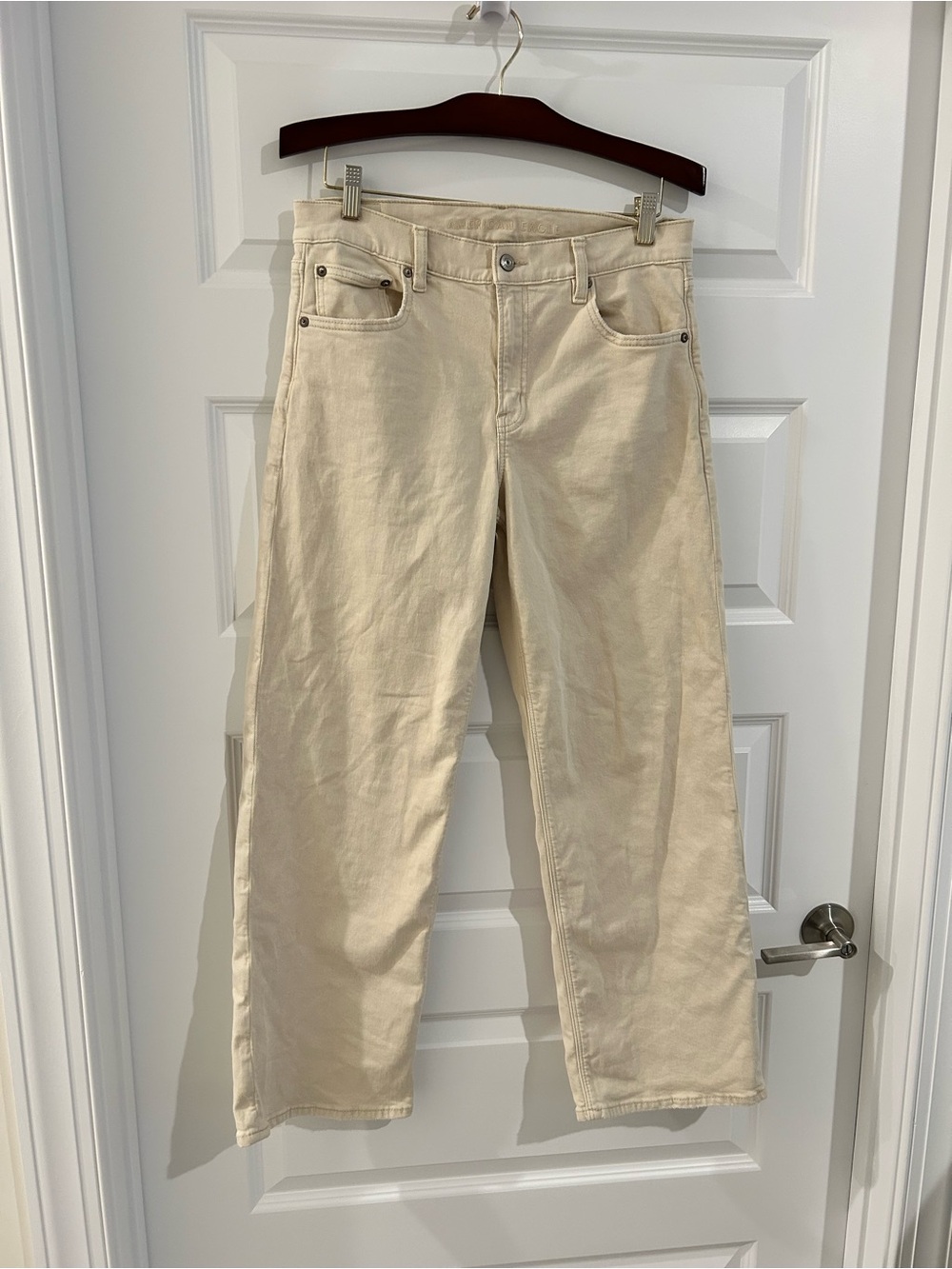 American Eagle Stovepipe Jeans Cream Size 32 Waist